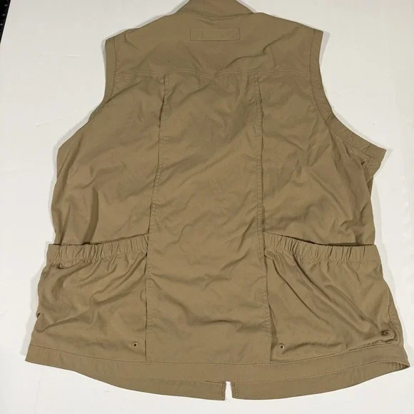 Duluth Trading Co Men's Vest L Work Utility Travel Tan Zip Pockets Canvas DEF002 - Picture 2 of 5